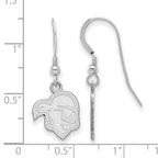 Sterling Silver Rhodium-plated LogoArt Seton Hall University Pirate Small Dangle Wire Earrings