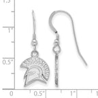 Sterling Silver Rhodium-plated LogoArt San Jose State University Spartan Small Dangle Wire Earrings