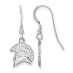 Sterling Silver Rhodium-plated LogoArt San Jose State University Spartan Small Dangle Wire Earrings