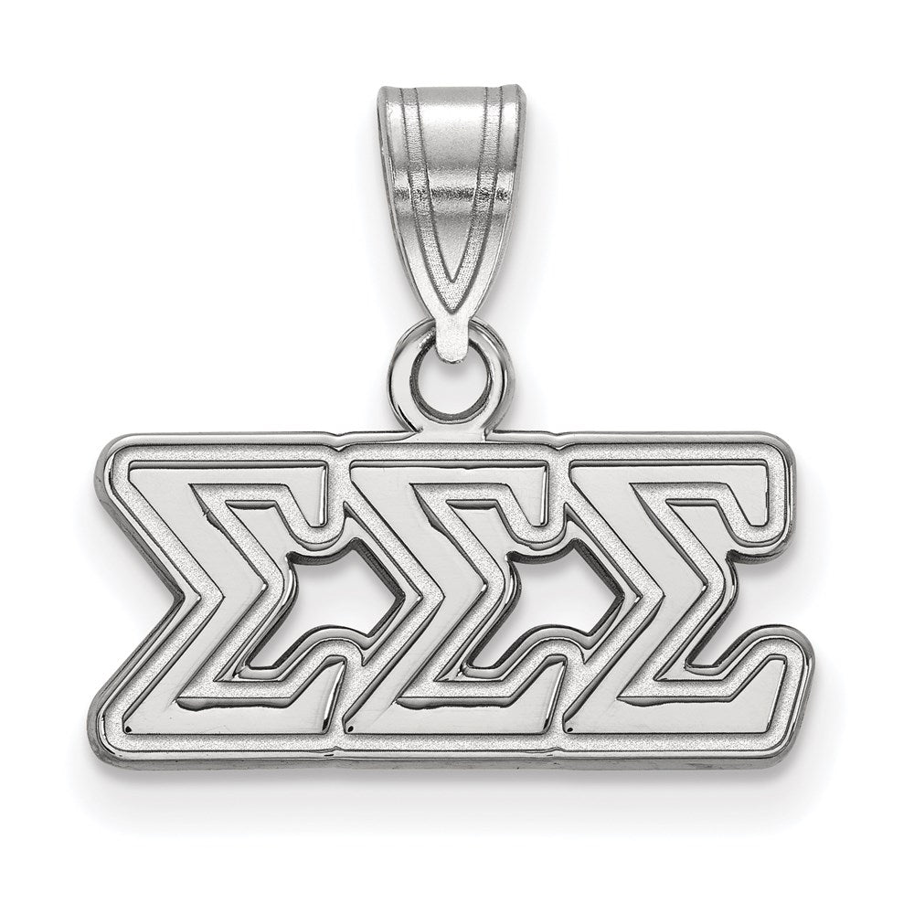 Sterling Silver Rhodium-plated LogoArt Sigma Sigma Sigma Sorority Greek Letters Medium Pendant