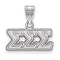 Sterling Silver Rhodium-plated LogoArt Sigma Sigma Sigma Sorority Greek Letters Medium Pendant