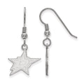 Sterling Silver Rhodium-plated NHL LogoArt Dallas Stars Small Wire Dangle Earrings