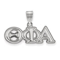 Sterling Silver Rhodium-plated LogoArt Theta Phi Alpha Sorority Greek Letters Medium Pendant