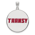 Sterling Silver Rhodium-plated LogoArt Transylvania University Extra Large Enameled Disc Pendant