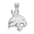 Sterling Silver Rhodium-plated LogoArt Texas State University Bobcat Medium Pendant