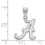 Sterling Silver Rhodium-plated LogoArt University of Alabama Letter A Medium Pendant