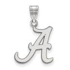 Sterling Silver Rhodium-plated LogoArt University of Alabama Letter A Medium Pendant