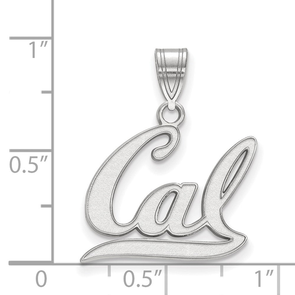 Sterling Silver Rhodium-plated LogoArt University of California Berkeley Medium Pendant