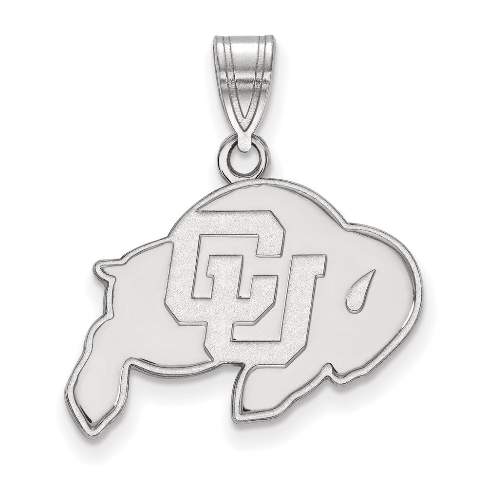10k White Gold LogoArt University of Colorado Buffalo Medium Pendant