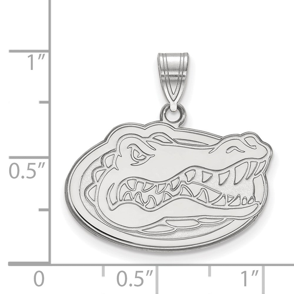 10k White Gold LogoArt University of Florida Gator Medium Pendant