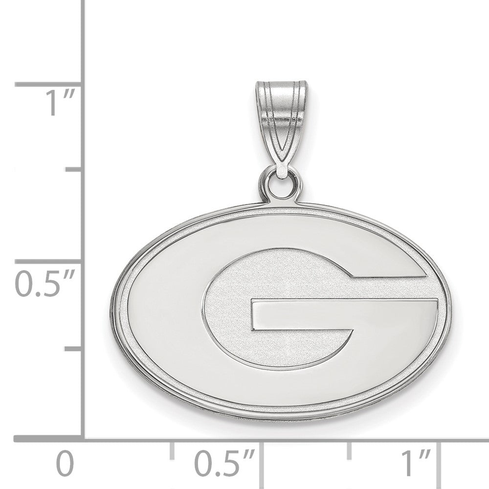 10k White Gold LogoArt University of Georgia Letter G Medium Pendant