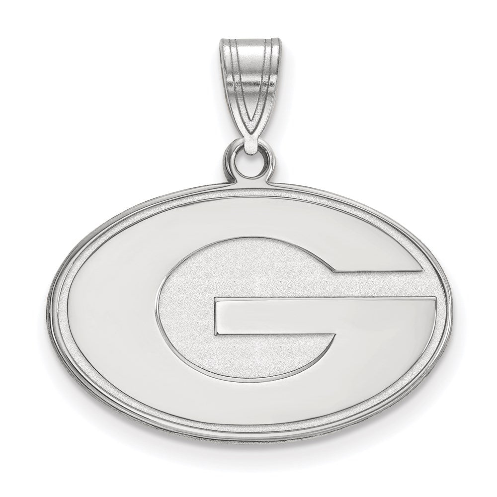 10k White Gold LogoArt University of Georgia Letter G Medium Pendant