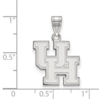 Sterling Silver Rhodium-plated LogoArt University of Houston U-H Medium Pendant