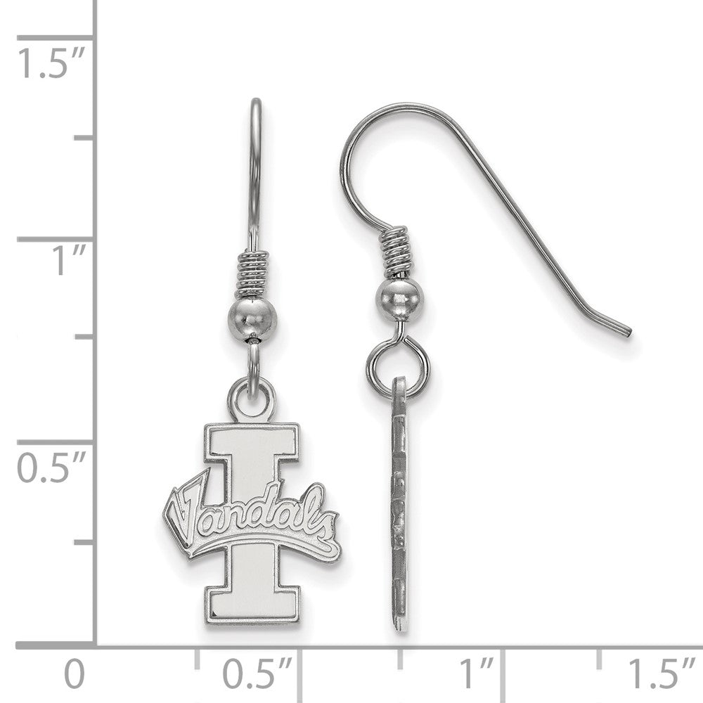 Sterling Silver Rhodium-plated LogoArt University of Idaho Vandals Small Dangle Wire Earrings