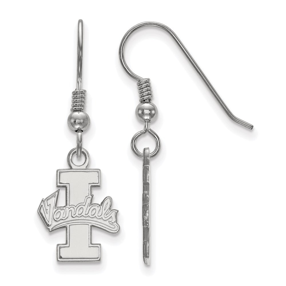 Sterling Silver Rhodium-plated LogoArt University of Idaho Vandals Small Dangle Wire Earrings