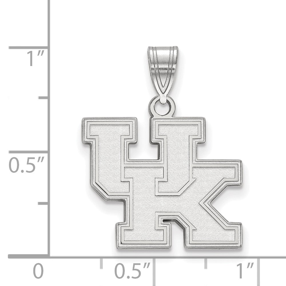 14k White Gold LogoArt University of Kentucky U-K Medium Pendant