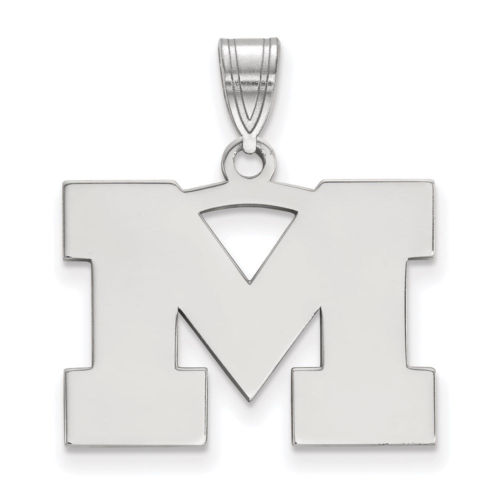 14k White Gold LogoArt University of Michigan Letter M Medium Pendant