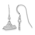 Sterling Silver Rhodium-plated LogoArt University of Maine Small Dangle Wire Earrings