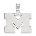Sterling Silver Rhodium-plated LogoArt University of Michigan Letter M Medium Pendant