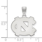 Sterling Silver Rhodium-plated LogoArt University of North Carolina N-C Medium Pendant