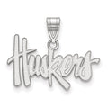 Sterling Silver Rhodium-plated LogoArt University of Nebraska Huskers Medium Pendant
