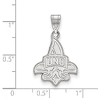 Sterling Silver Rhodium-plated LogoArt University of New Orleans U-N-O Large Pendant