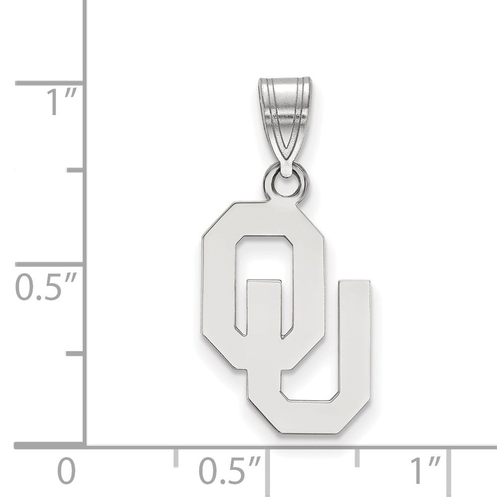 10k White Gold LogoArt University of Oklahoma O-U Medium Pendant