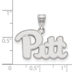 Sterling Silver Rhodium-plated LogoArt University of Pittsburgh Medium Pendant