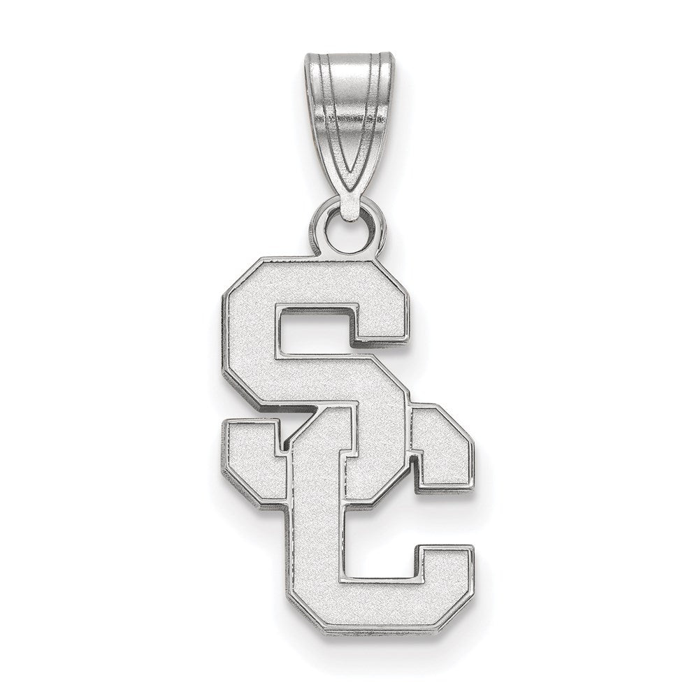 14k White Gold University of Southern California S-C Medium Pendant