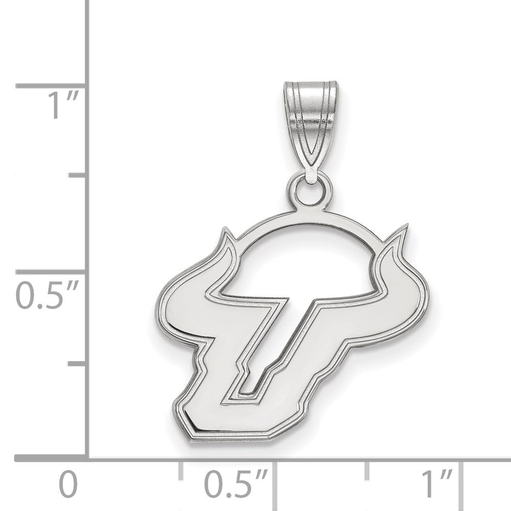 10k White Gold LogoArt University of South Florida Bull Medium Pendant