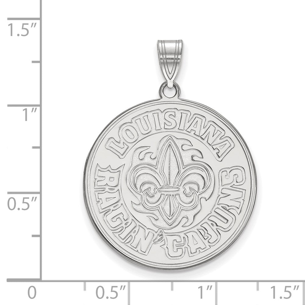 14k White Gold LogoArt University of Louisiana at Lafayette Extra Large Pendant
