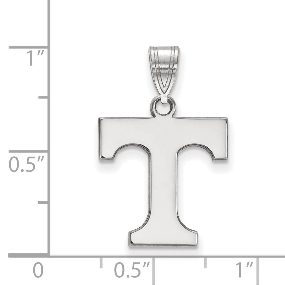 10k White Gold LogoArt University of Tennessee Letter T Medium Pendant