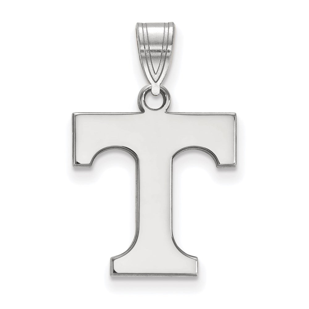 14k White Gold LogoArt University of Tennessee Letter T Medium Pendant