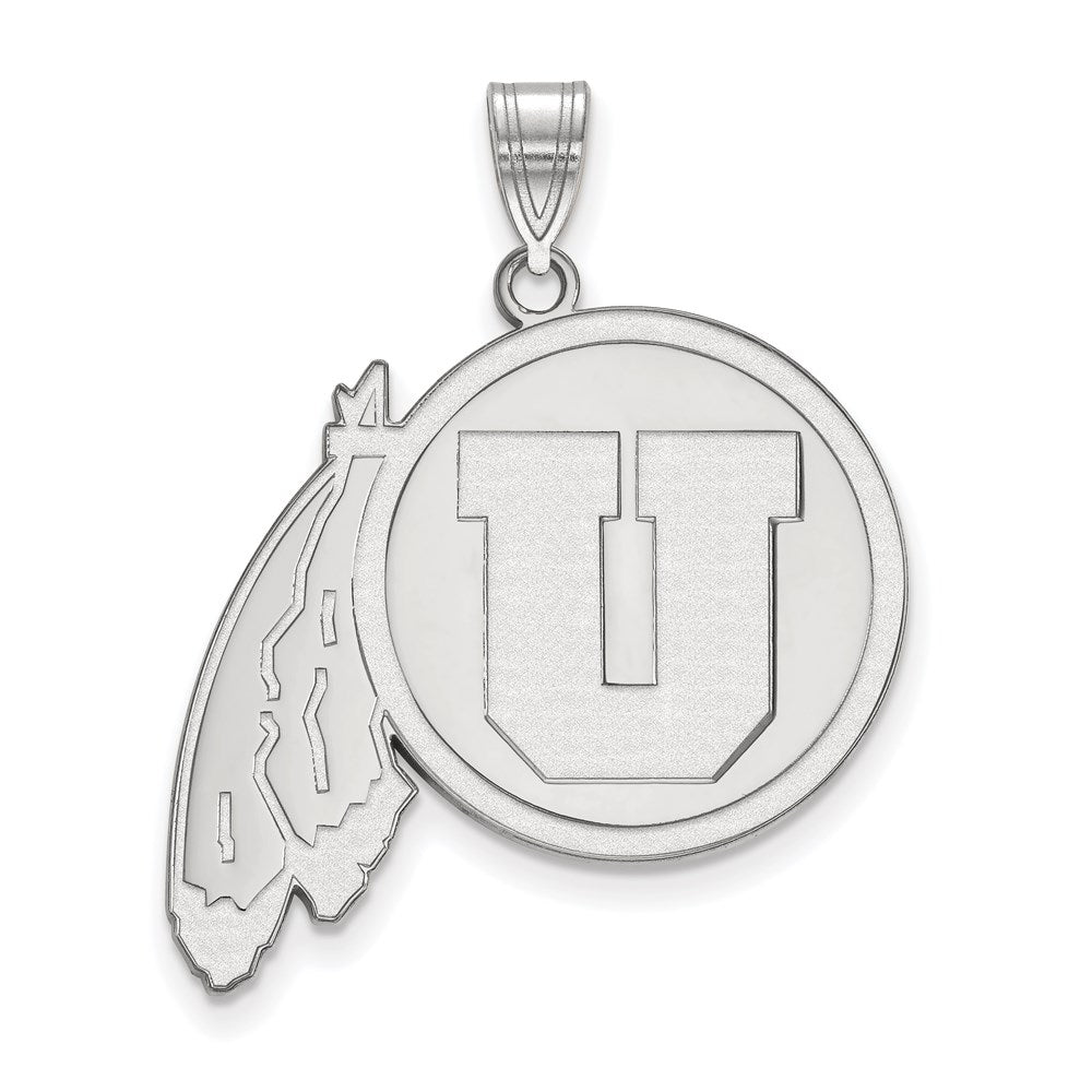 Sterling Silver Rhodium-plated LogoArt University of Utah Extra Large Pendant