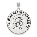 Sterling Silver Rhodium-plated LogoArt Virginia State University Extra Large Enameled Disc Pendant