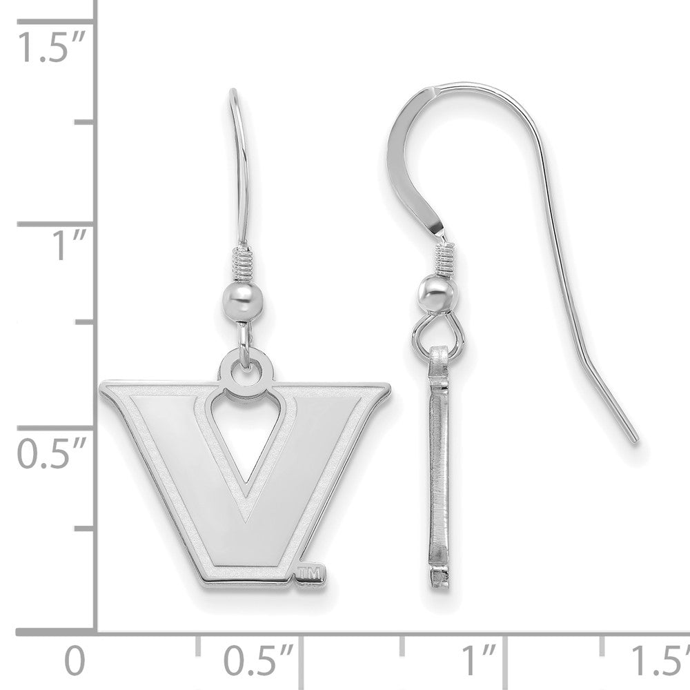 Sterling S. Rh-plated LogoArt Vanderbilt University Small Dangle Earrings