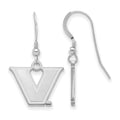 Sterling S. Rh-plated LogoArt Vanderbilt University Small Dangle Earrings