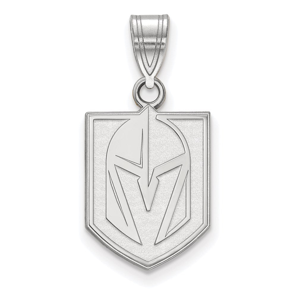 Sterling Silver Rhodium-plated NHL LogoArt NHL Vegas Golden Knights Medium Pendant