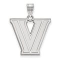 Sterling Silver Rhodium-plated LogoArt Villanova University Letter V Large Pendant