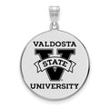 Sterling Silver Rhodium-plated LogoArt Valdosta State University Extra Large Enameled Disc Pendant