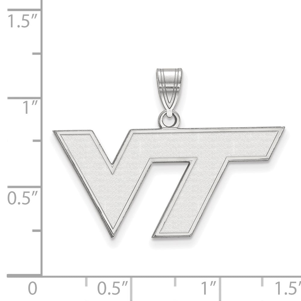 10k White Gold LogoArt Virginia Tech V-T Medium Pendant
