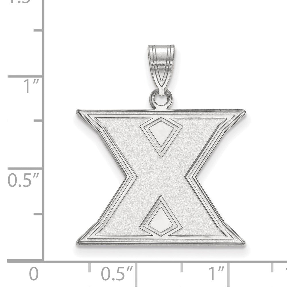 Sterling Silver Rhodium-plated LogoArt Xavier University Letter X Large Pendant
