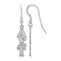 Sterling Silver Rhodium-plated LogoArt Alpha Sigma Tau Sorority Greek Letters Medium Dangle Earrings