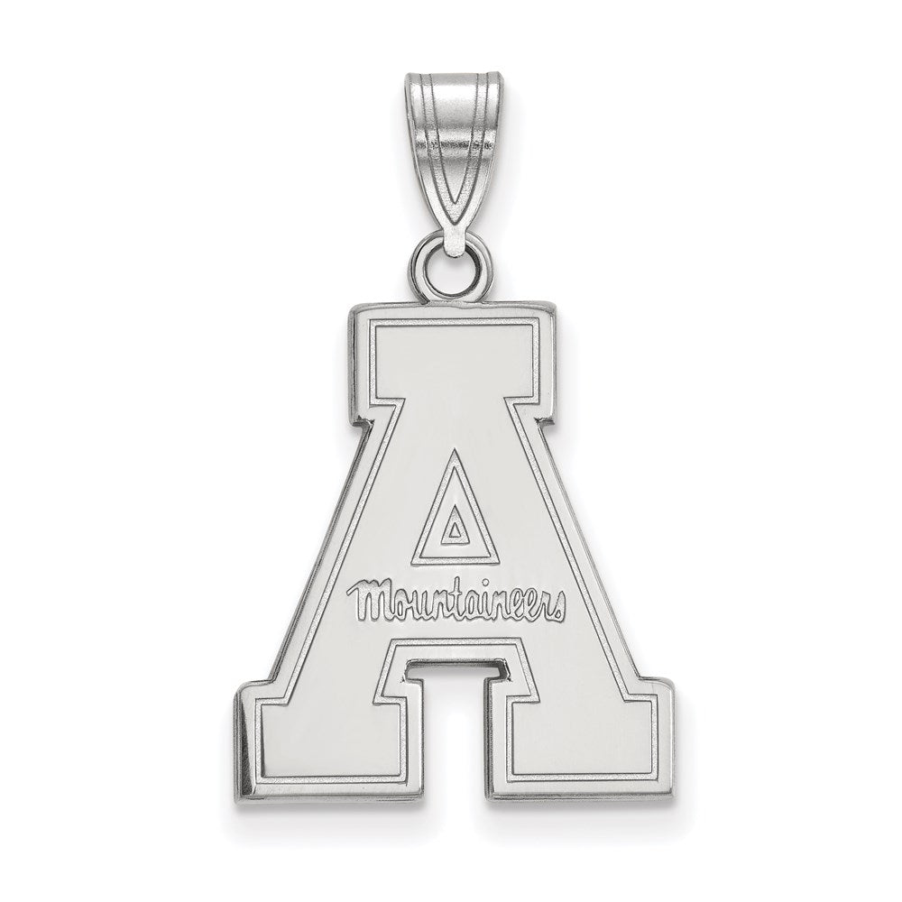 14k White Gold LogoArt Appalachian State University Large Pendant