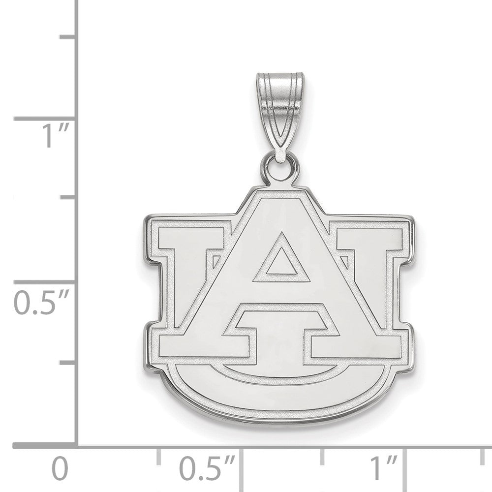 14k White Gold LogoArt Auburn University A-U Large Pendant