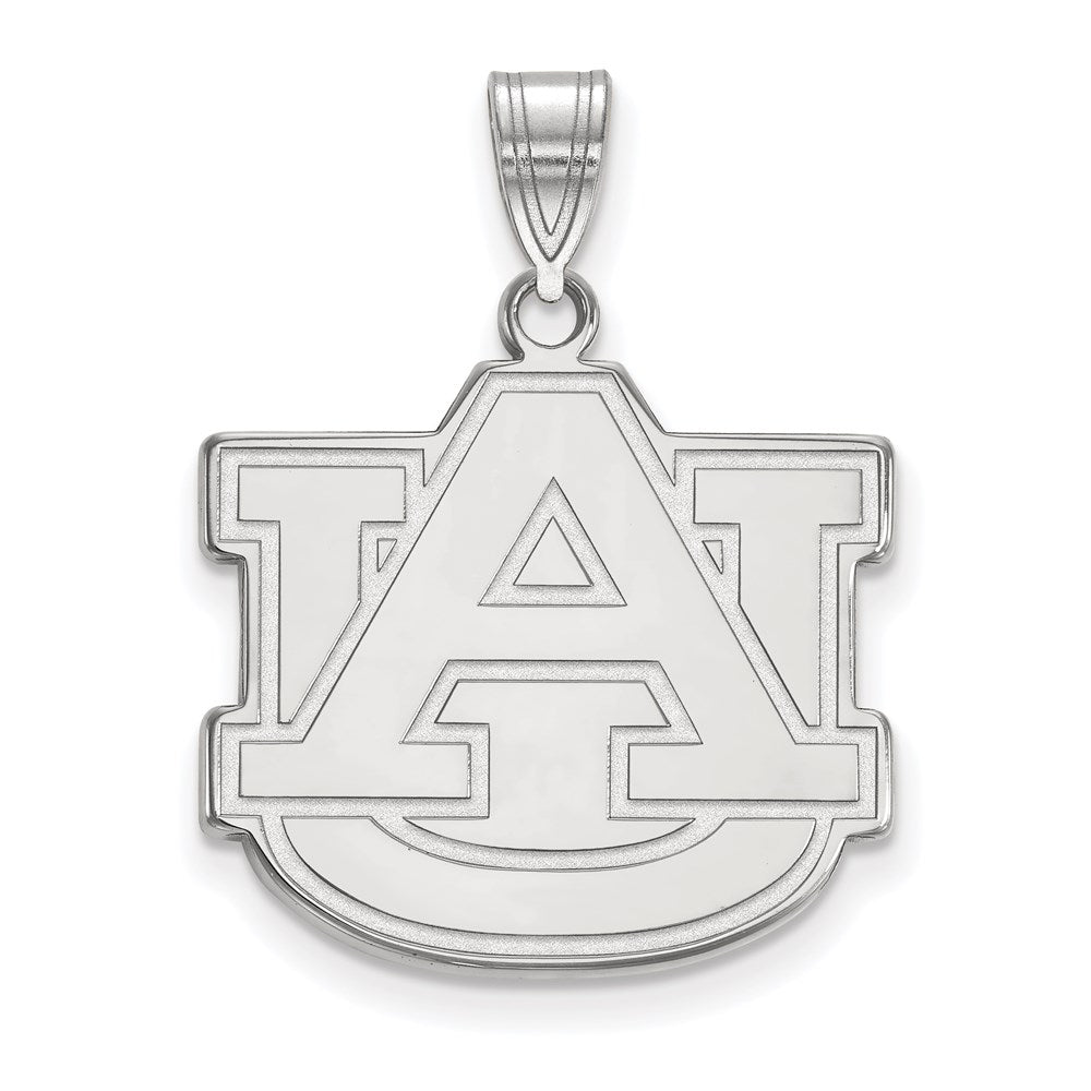 14k White Gold LogoArt Auburn University A-U Large Pendant