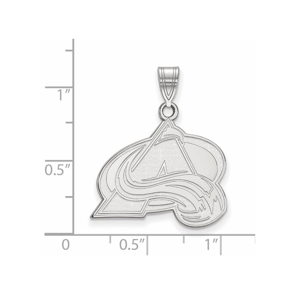 Sterling Silver Rhodium-plated NHL LogoArt Colorado Avalanche Letter A Large Pendant