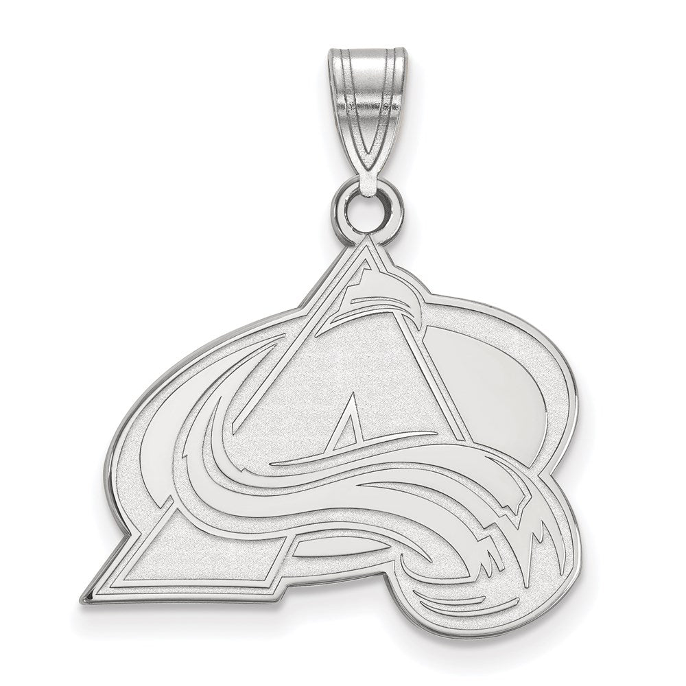 10k White Gold NHL LogoArt Colorado Avalanche Letter A Large Pendant