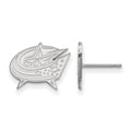 10k White Gold NHL LogoArt Columbus Blue Jackets Small Post Earrings