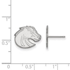 14k White Gold LogoArt Boise State University Bronco Small Post Earrings